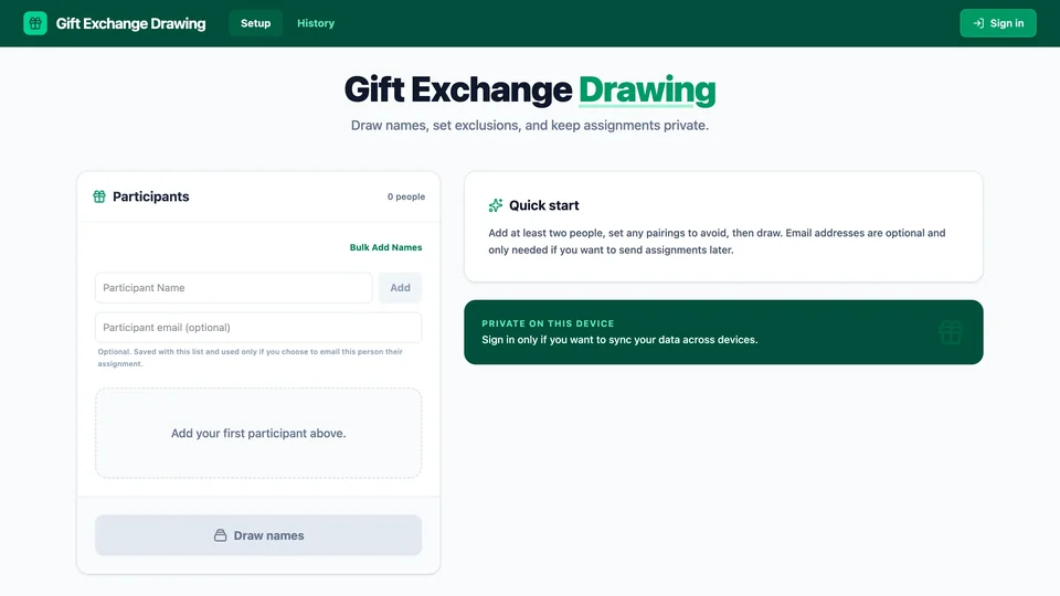 Gift Exchange Drawing product screenshot